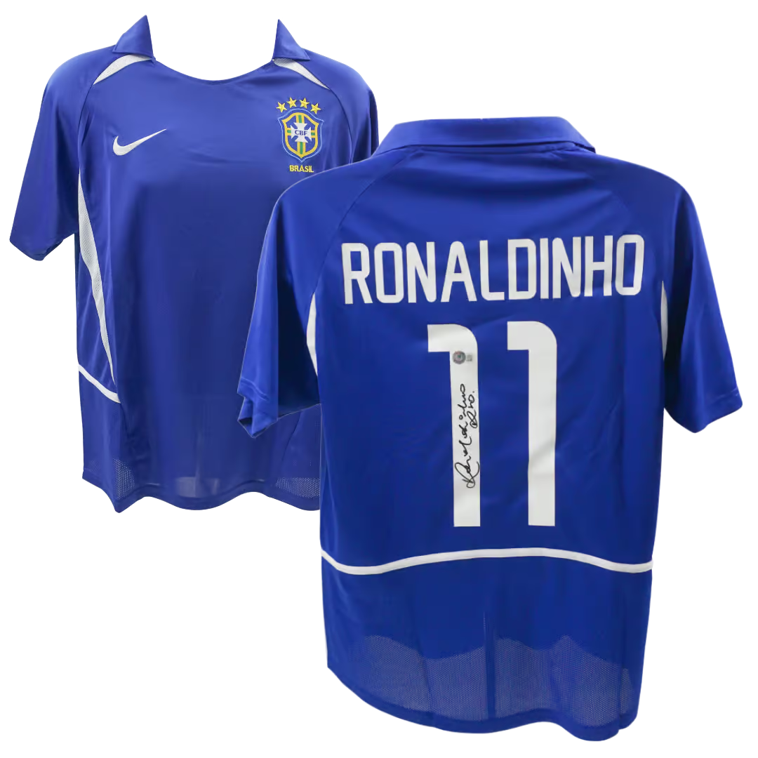 Ronaldinho Signed Brazil FC Away Soccer Jersey #11 with Beckett COA