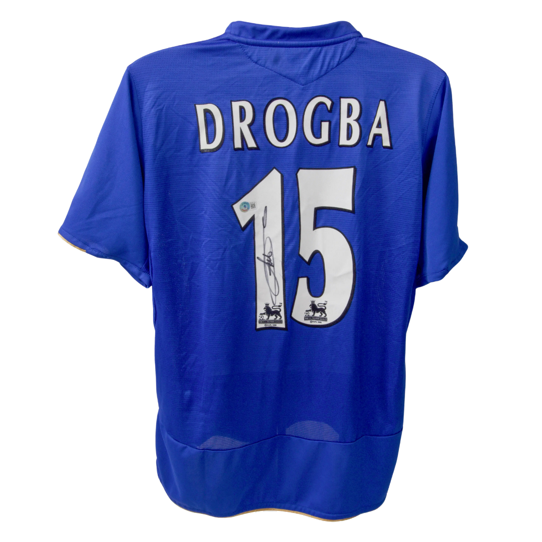 Didier Drogba Signed Chelsea FC Home Soccer Jersey #15 with Beckett COA