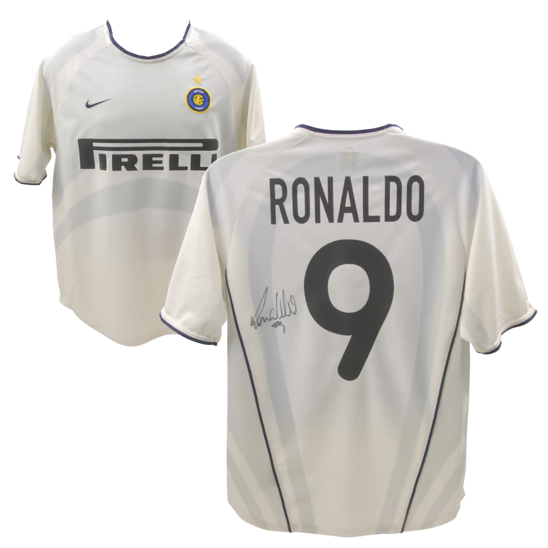 Ronaldo Nazario Signed Inter Milan Away Soccer Jersey #9 with Beckett COA