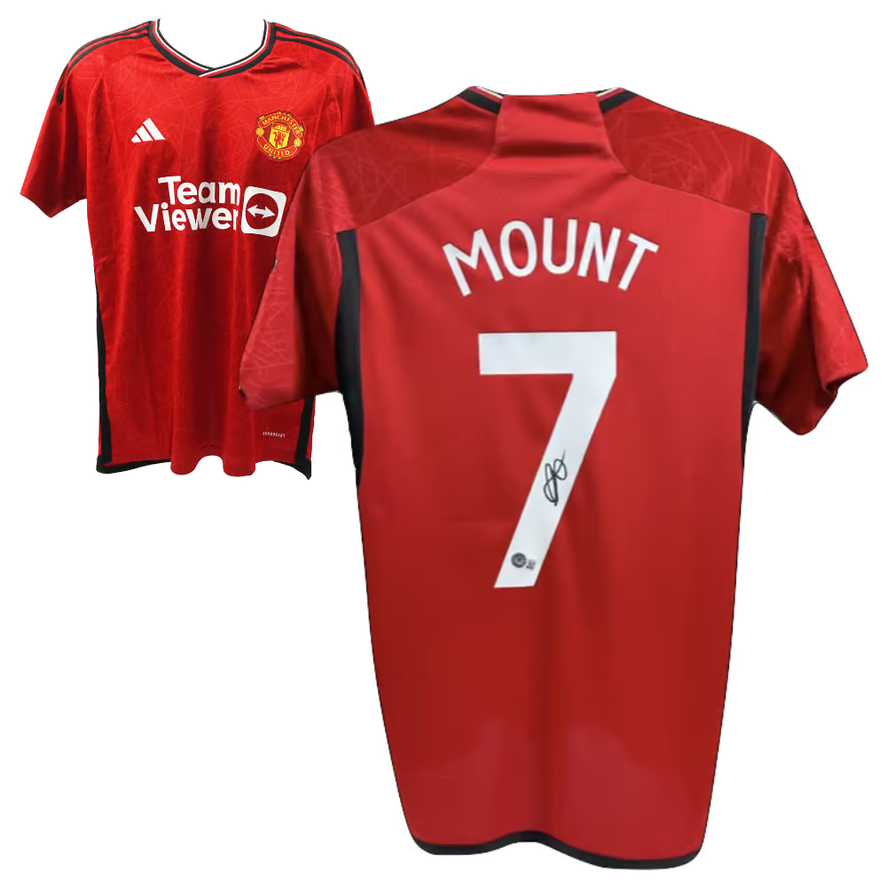 Mason Mount Signed Manchester United Home Soccer Jersey #7 with Beckett COA