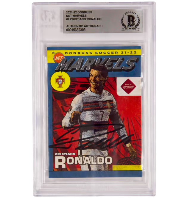 Cristiano Ronaldo Signed 2021-22 Panini Donruss Net Marvels #7 – BGS Authentic