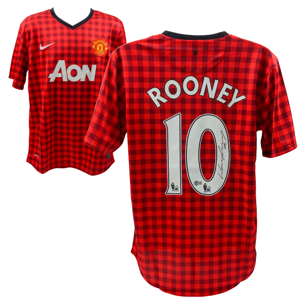 Wayne Rooney Signed Manchester United Home Soccer Jersey #10 with Beckett COA