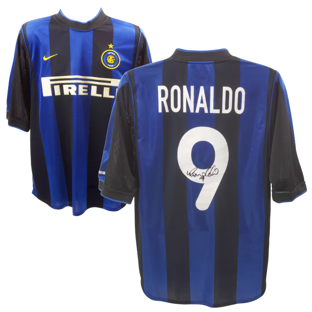 Ronaldo Nazario Signed Inter Milan Home Soccer Jersey #9 with Beckett COA