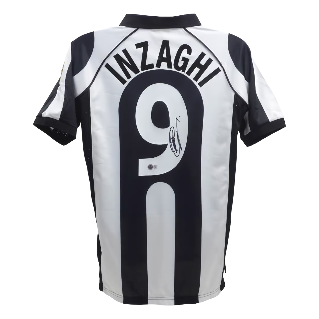 Filippo Inzaghi Signed Juventus FC Home Soccer Jersey #9 with Beckett Witness