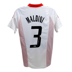 Paolo Maldini Signed AC Milan Away Soccer Jersey #3 with Beckett Witness