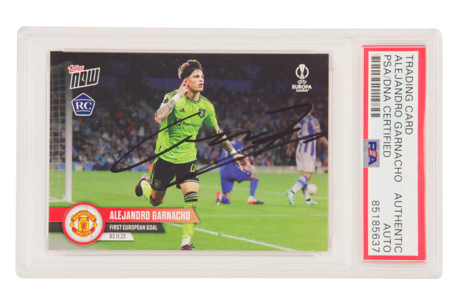 Alejandro Garnacho Signed 2022 Topps Now First Goal Rookie Card – PSA Authentic