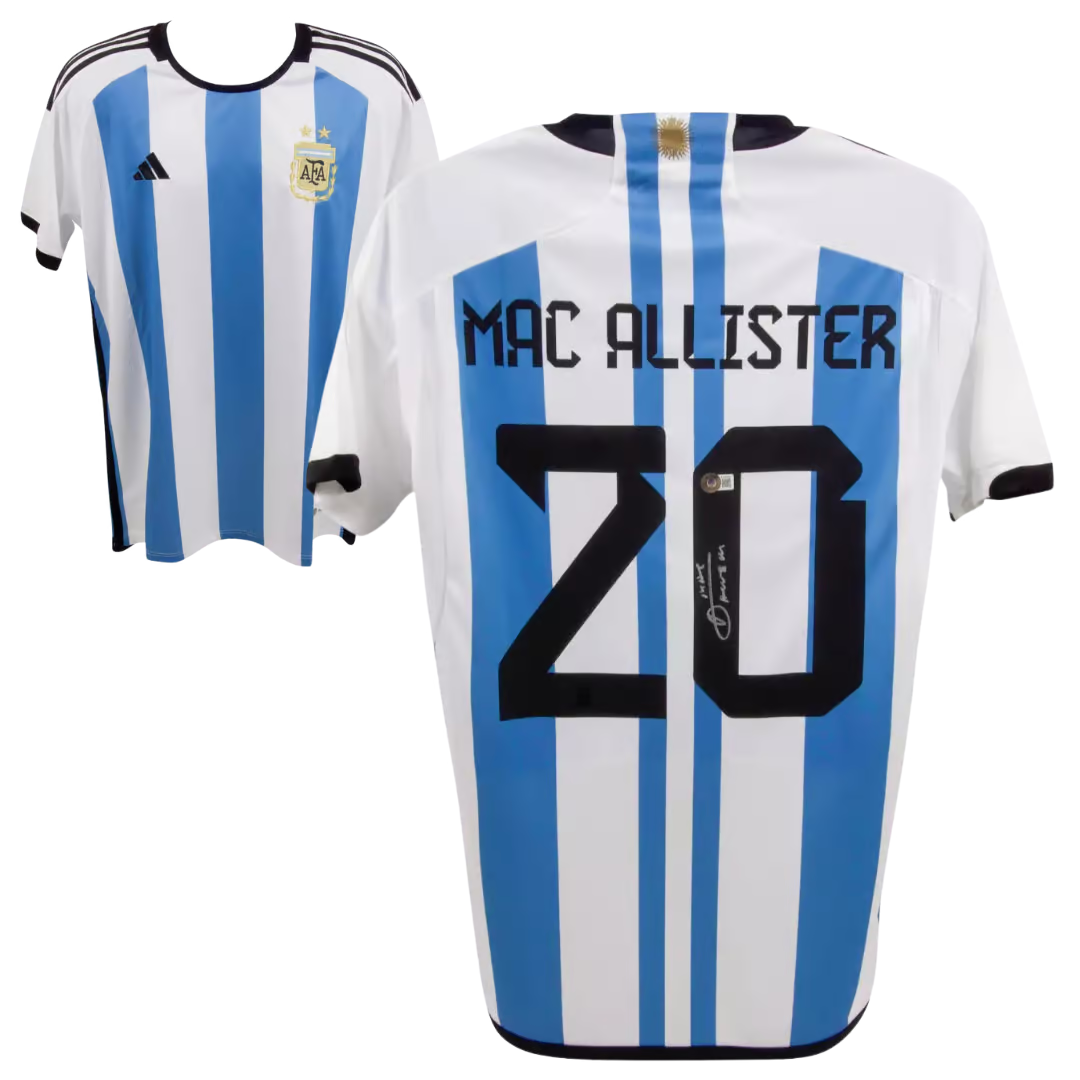 Alexis Mac Allister Signed Argentina FC Home Soccer Jersey #20 with Beckett COA