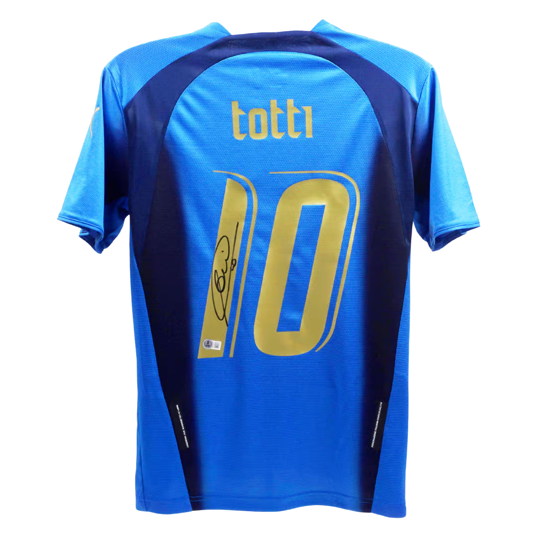 Francesco Totti Signed Italy FC Home Soccer Jersey #10 with Beckett Witness