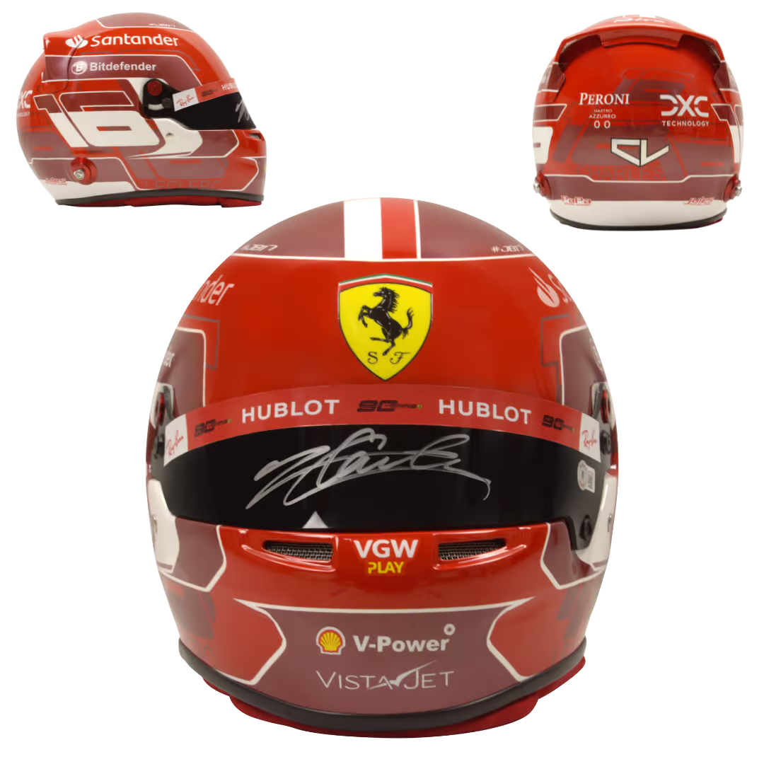 Charles Leclerc Signed 2024 Formula 1 Ferrari Helmet Full Size with Beckett COA