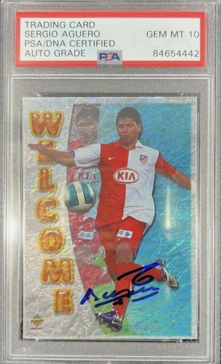 Sergio Aguero 2007-08 Mundi Cromo Sport Rookie Card – PSA 10 Autograph