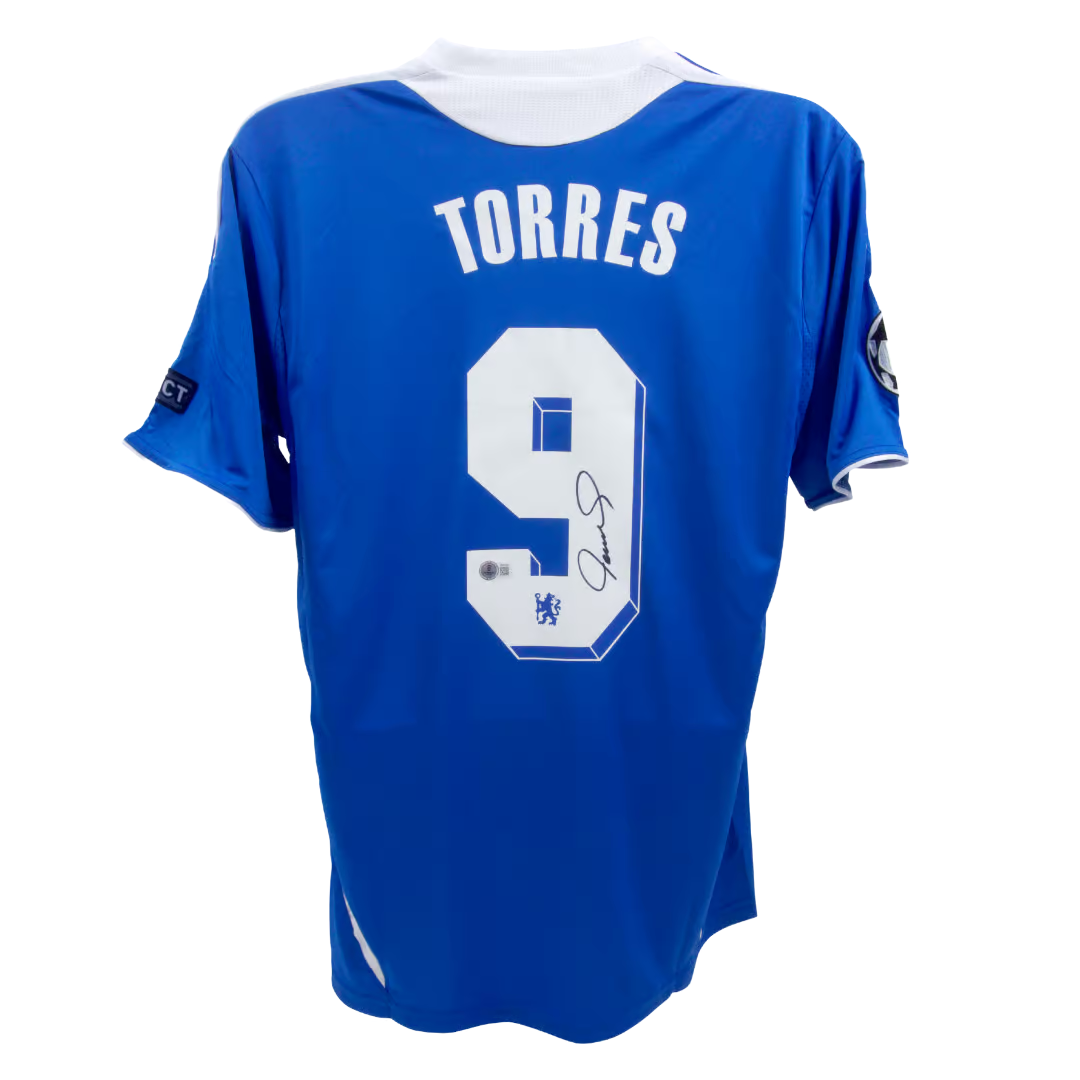 Fernando Torres Signed 2012 UCL Final Chelsea Soccer Jersey #9 with Beckett COA