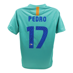 Pedro Signed FC Barcelona Away Soccer Jersey #17 with Beckett COA