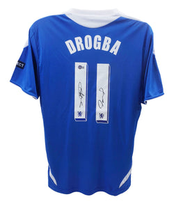 Torres & Drogba Signed 2012 UCL Final Chelsea Soccer Jersey with Beckett COA