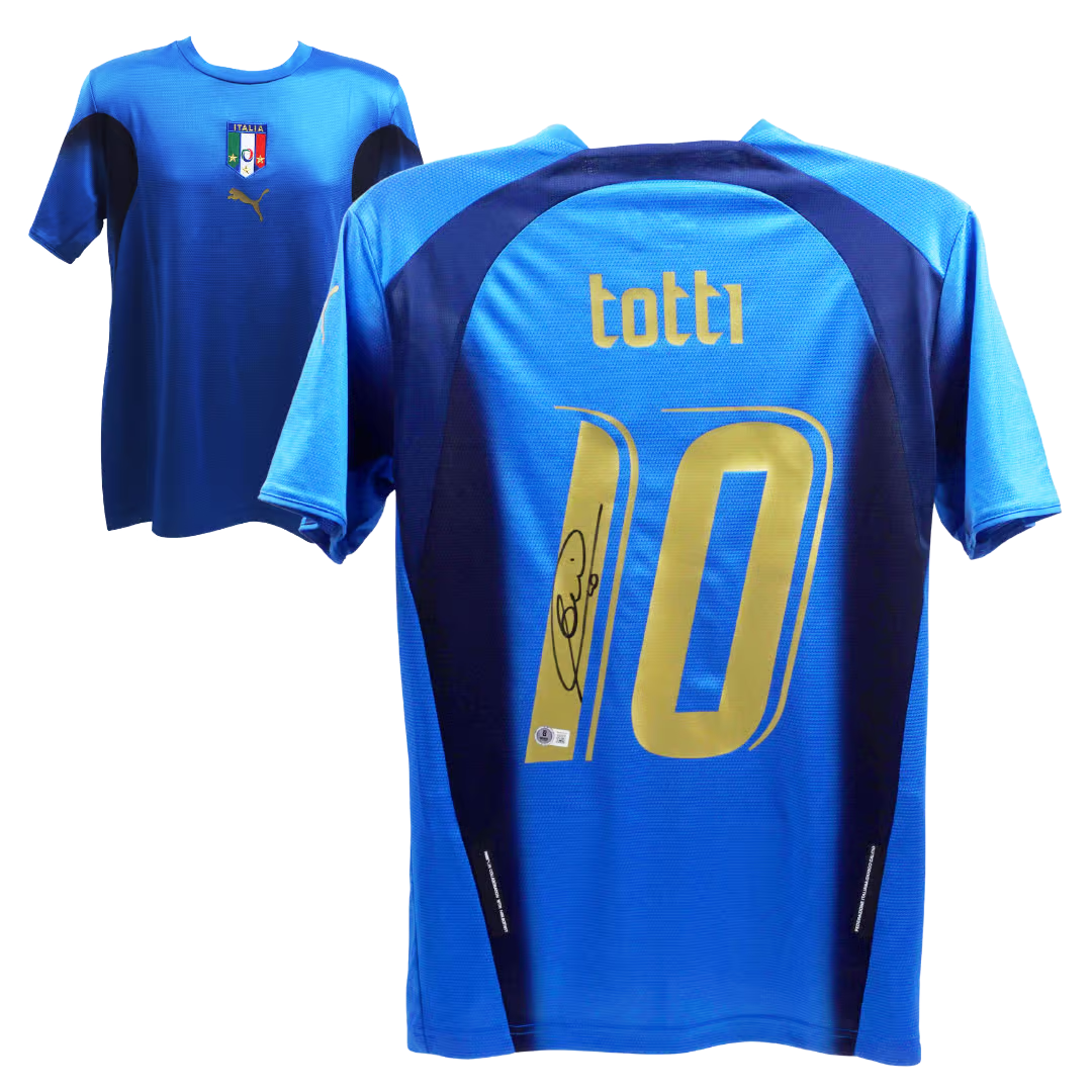 Francesco Totti Signed Italy FC Home Soccer Jersey #10 with Beckett Witness