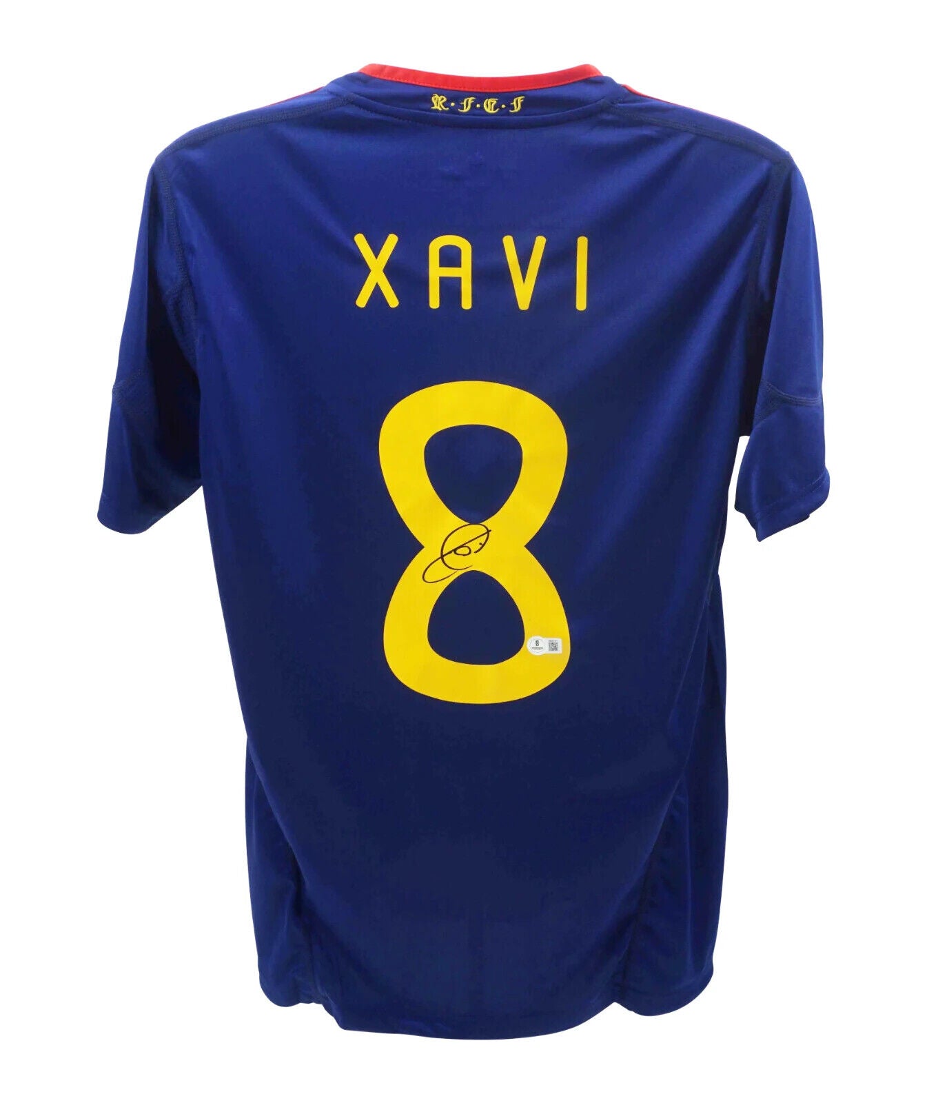 Xavi Hernandez Signed 2010 World Cup Final Spain Soccer Jersey with Beckett COA