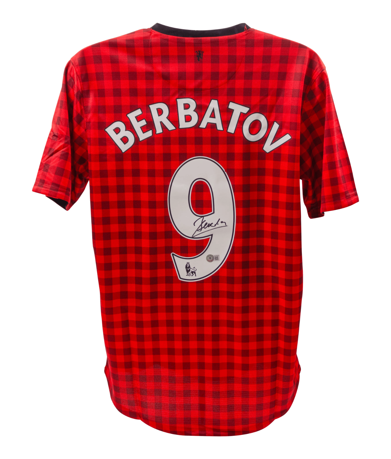 Dimitar Berbatov Signed Manchester United Home Soccer Jersey #9 with Beckett COA