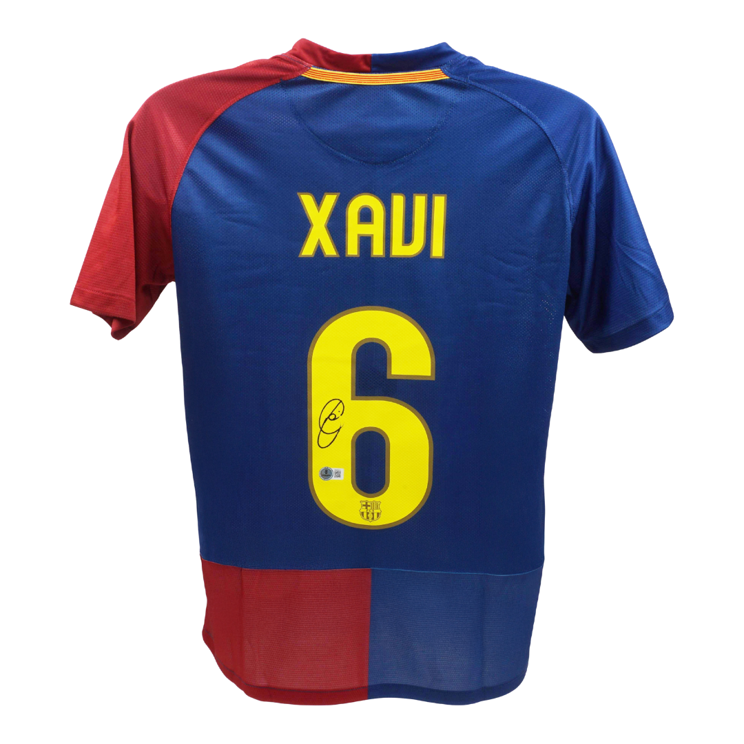 Xavi Hernandez Signed Barcelona 2009 UCL Final Soccer Jersey #6 with Beckett COA