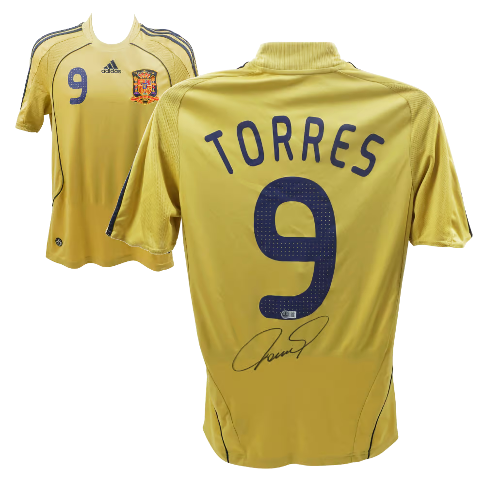 Fernando Torres Signed Spain FC Away Soccer Jersey #9 with Beckett COA