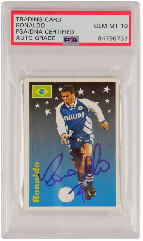 Ronaldo Nazario Signed 1995 Supercalcio #196 Rookie Card – PSA 10