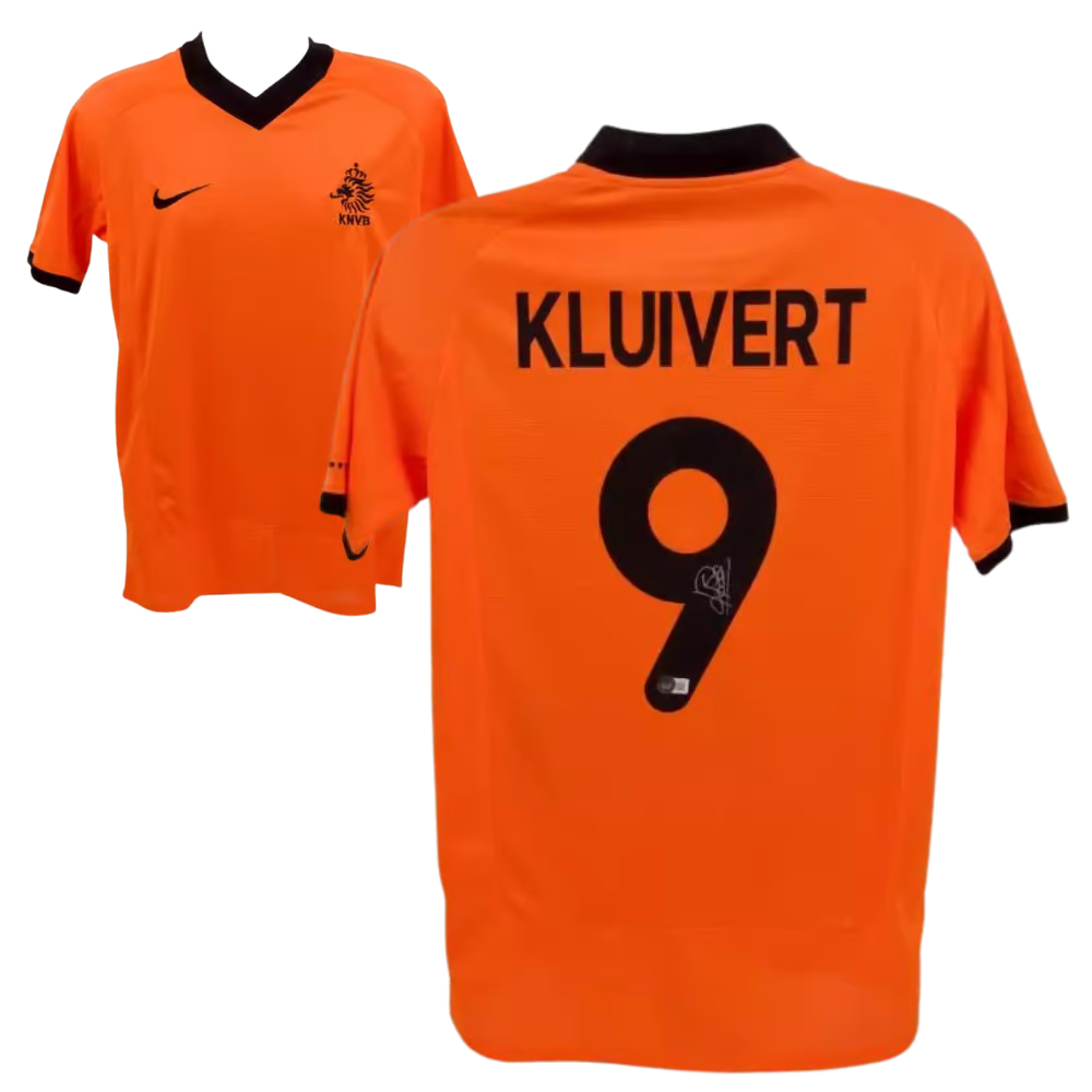 Patrick Kluivert Signed Netherlands FC Home Soccer Jersey #9 with Beckett COA