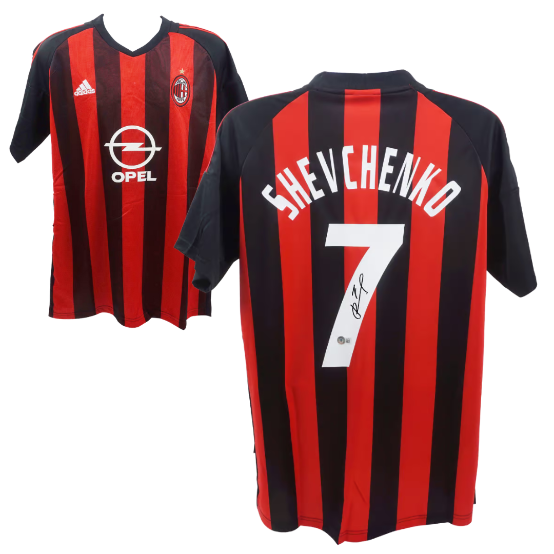 Andriy Shevchenko Signed AC Milan Home Soccer Jersey #7 with Beckett COA