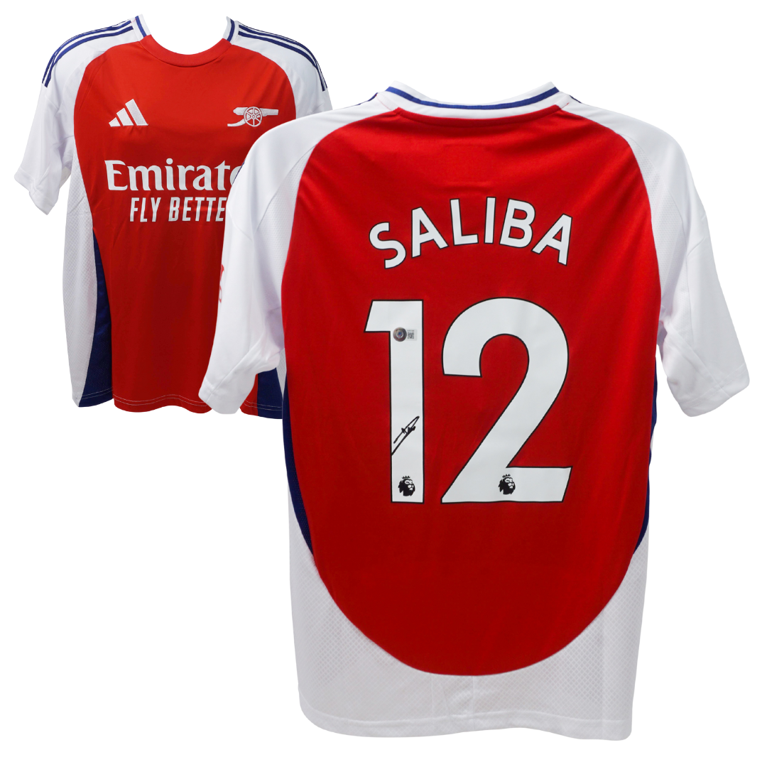 William Saliba Signed Arsenal FC Home Soccer Jersey #12 with Beckett COA