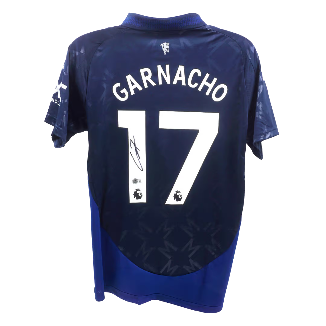 Alejandro Garnacho Signed Manchester Utd Away Soccer Jersey #17 with Beckett COA