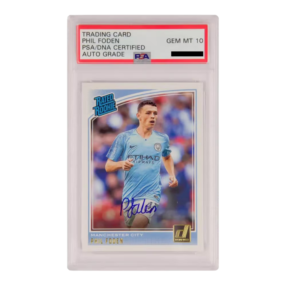 Phil Foden Signed 2018-19 Panini Donruss Soccer Rated Rookie – PSA 10 Autograph