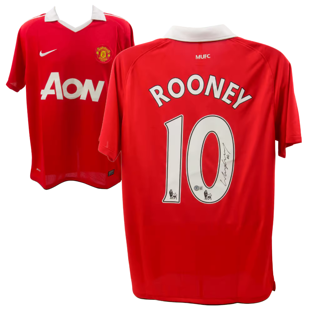 Wayne Rooney Signed Manchester United Home Soccer Jersey #10 with Beckett COA