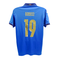 Leonardo Bonucci Signed Italy FC Home Soccer Jersey #19 with Beckett Witness