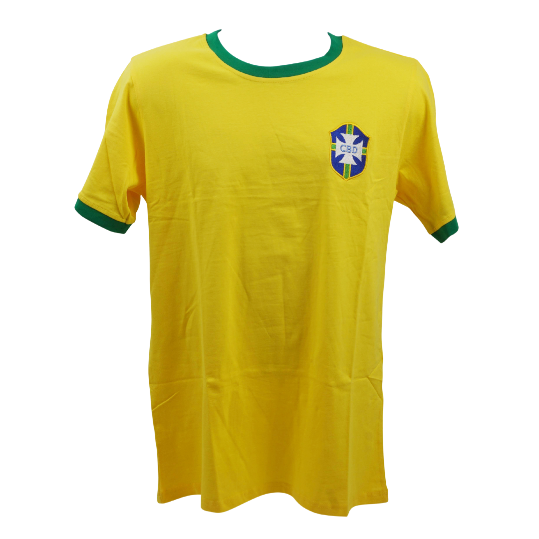 Pele Signed Vintage Brazil FC Home Soccer Jersey #10 with Beckett COA