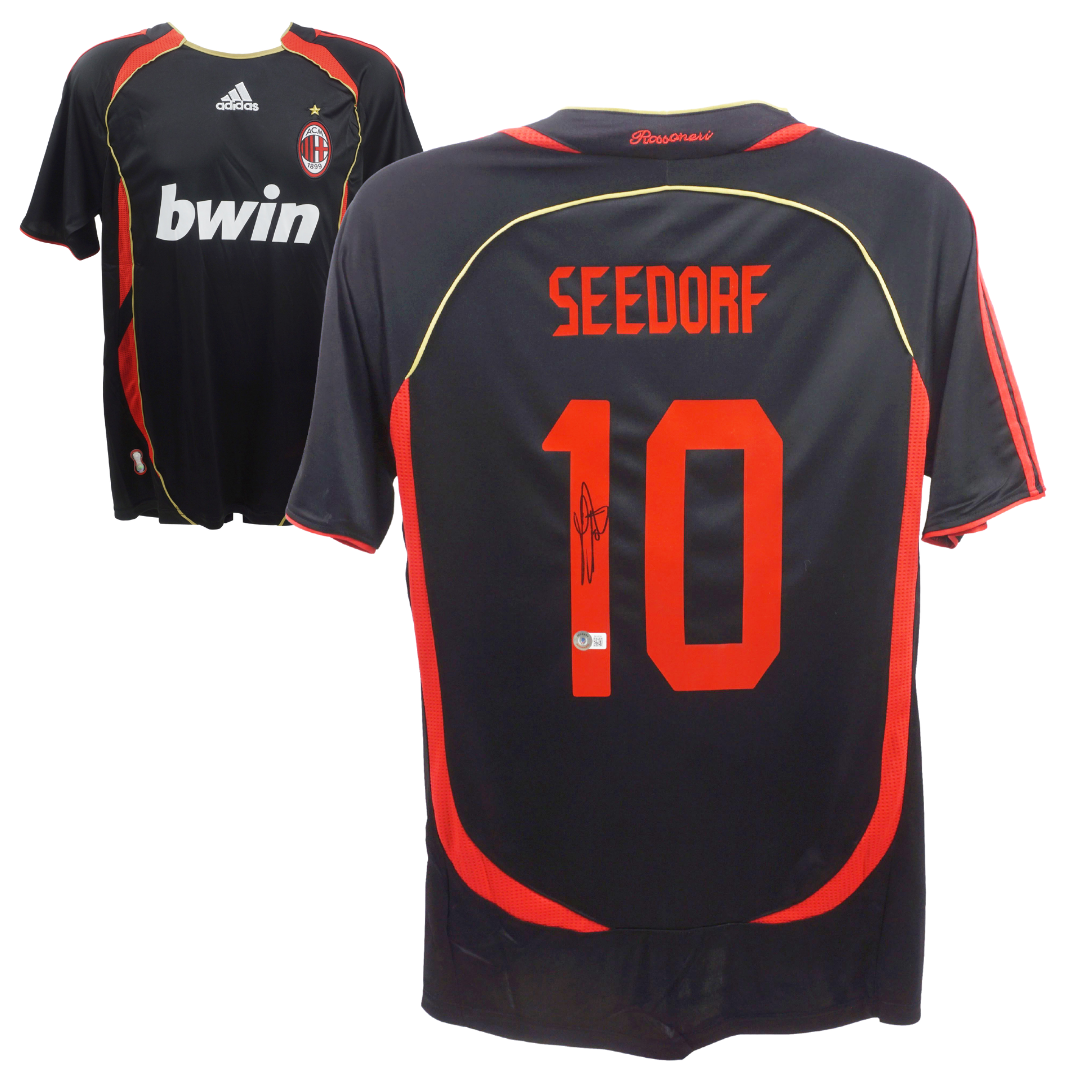 Clarence Seedorf Signed AC Milan Away Soccer Jersey #10 with Beckett COA