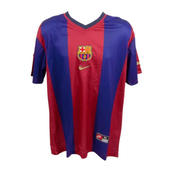 Patrick Kluivert Signed FC Barcelona Home Soccer Jersey #19 with Beckett COA