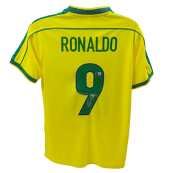 Ronaldo Nazario Signed Brazil FC Home Soccer Jersey #9 with Beckett COA