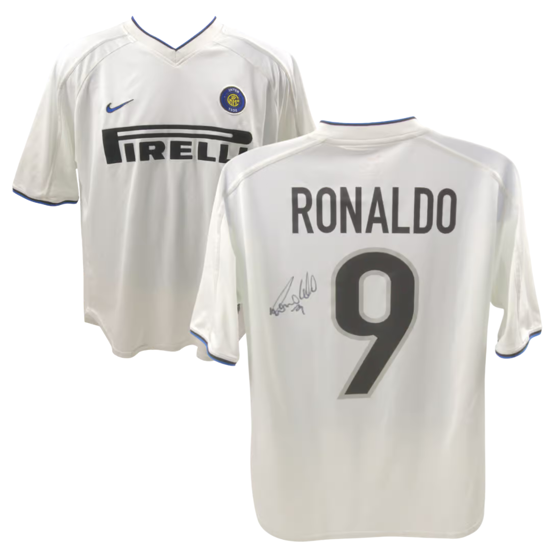 Ronaldo Nazario Signed Inter Milan Away Soccer Jersey #9 with Beckett COA