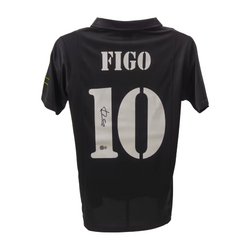 Luis Figo Signed Real Madrid FC Away Soccer Jersey #10 with Beckett COA