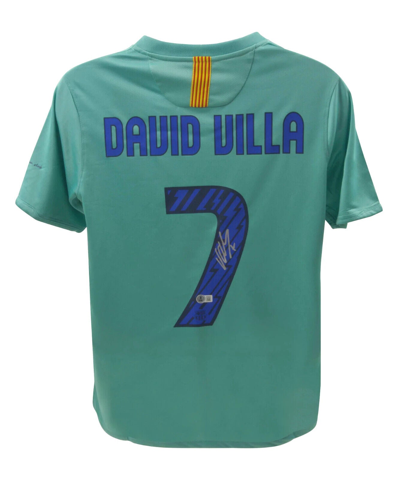 David Villa Signed FC Barcelona Away Soccer Jersey #7 with Beckett Witness