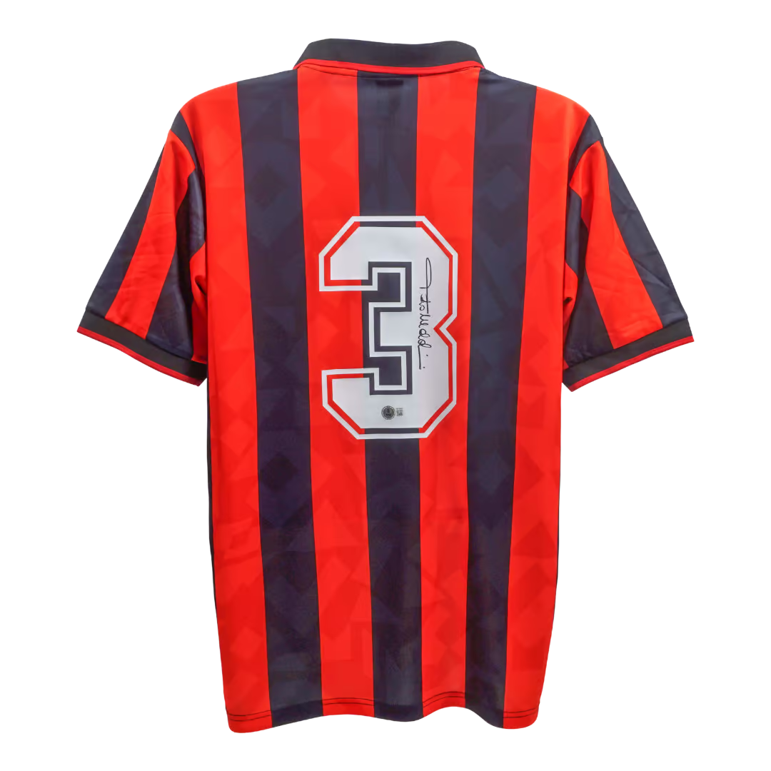 Paolo Maldini Signed Vintage AC Milan Home Soccer Jersey #3 with Beckett Witness