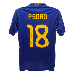 Pedro Signed Spain National Away Soccer Jersey #18 with Beckett COA