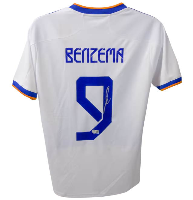 Karim Benzema Signed Real Madrid FC Home Soccer Jersey #9 with Beckett COA