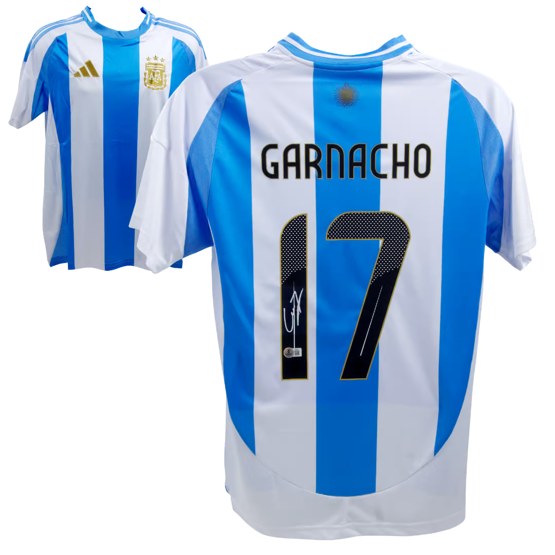 Alejandro Garnacho Signed Argentina FC Home Soccer Jersey #17 with Beckett COA