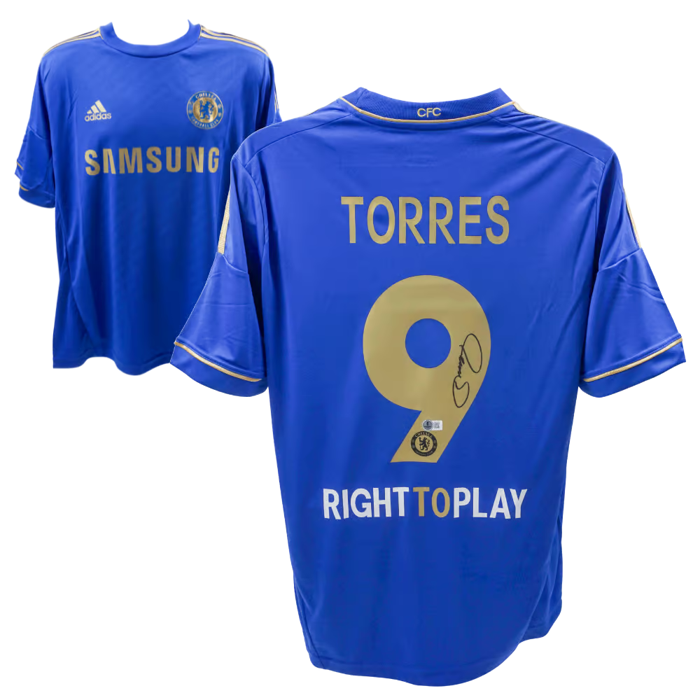 Fernando Torres Signed Chelsea FC Home Soccer Jersey #9 with Beckett COA