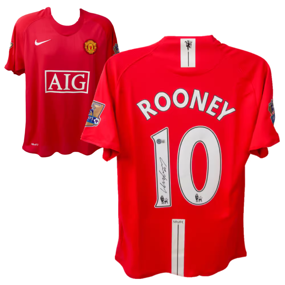 Wayne Rooney Signed Manchester United Home Soccer Jersey #10 with Beckett COA