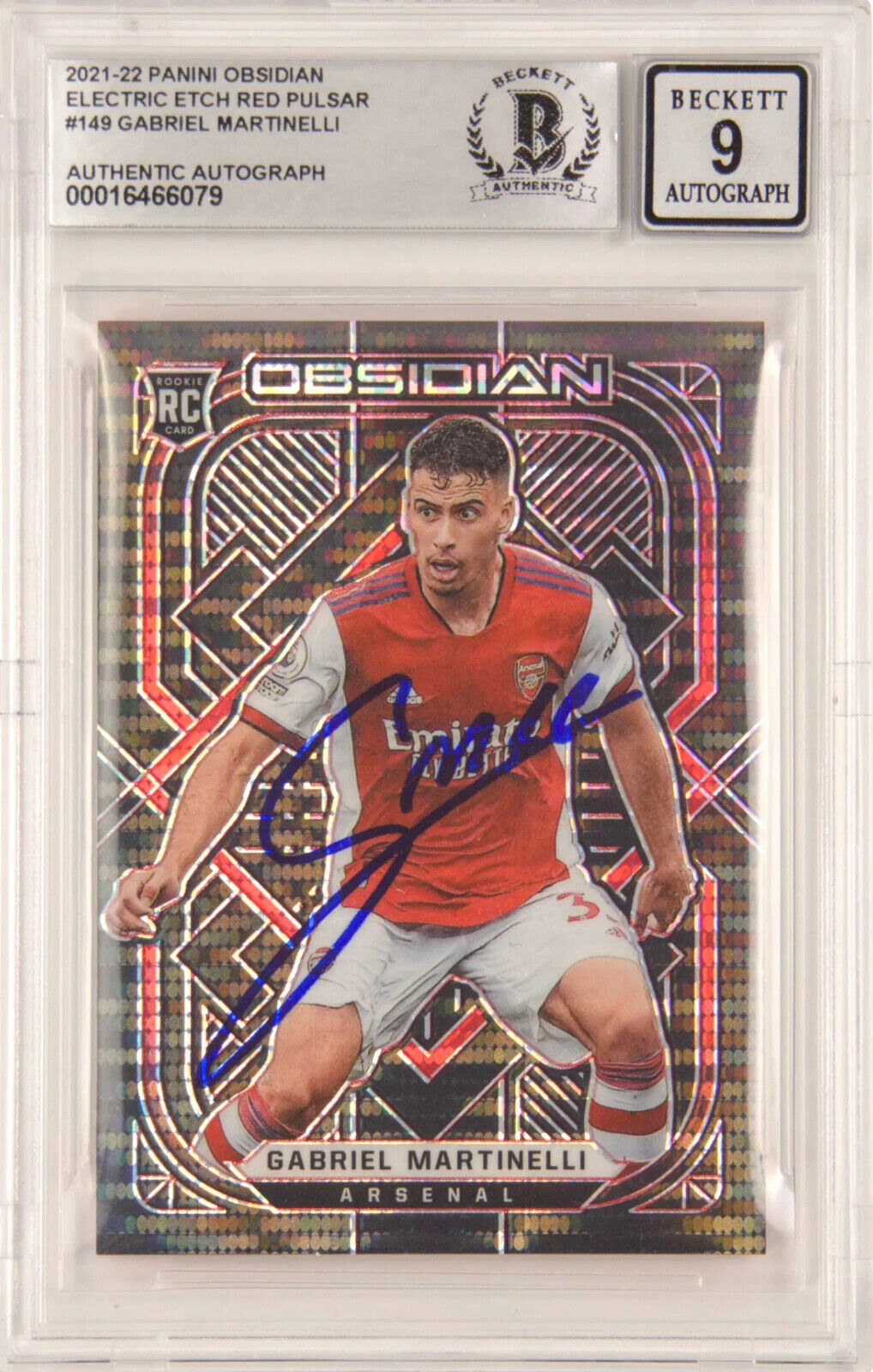 Gabriel Martinelli Signed 2021-22 Panini Obsidian Rookie /26 – BGS 9 Autograph