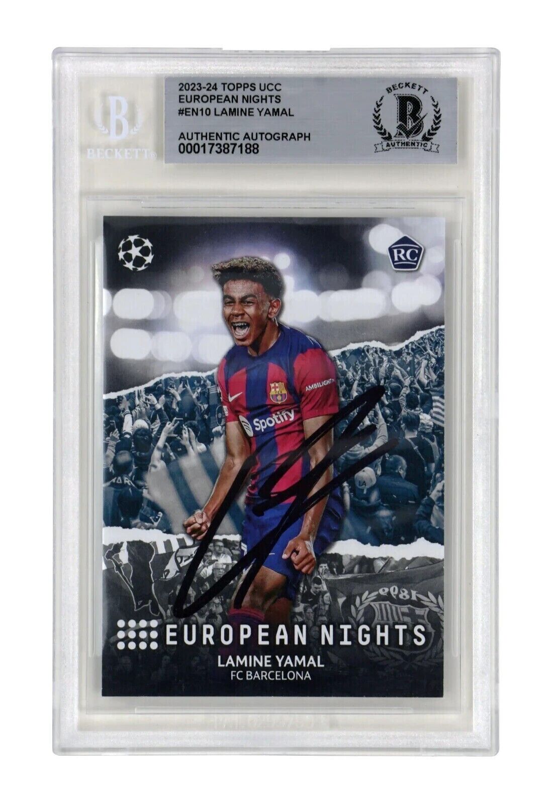 Lamine Yamal Signed 2023-24 Topps European Nights Rookie Card – BGS Authentic