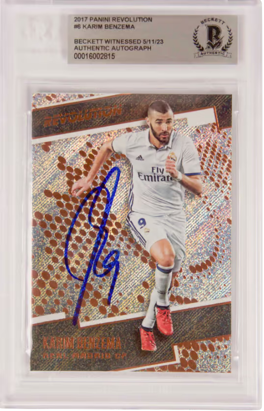 Karim Benzema Signed 2017 Panini Revolution #6 – BGS Authentic