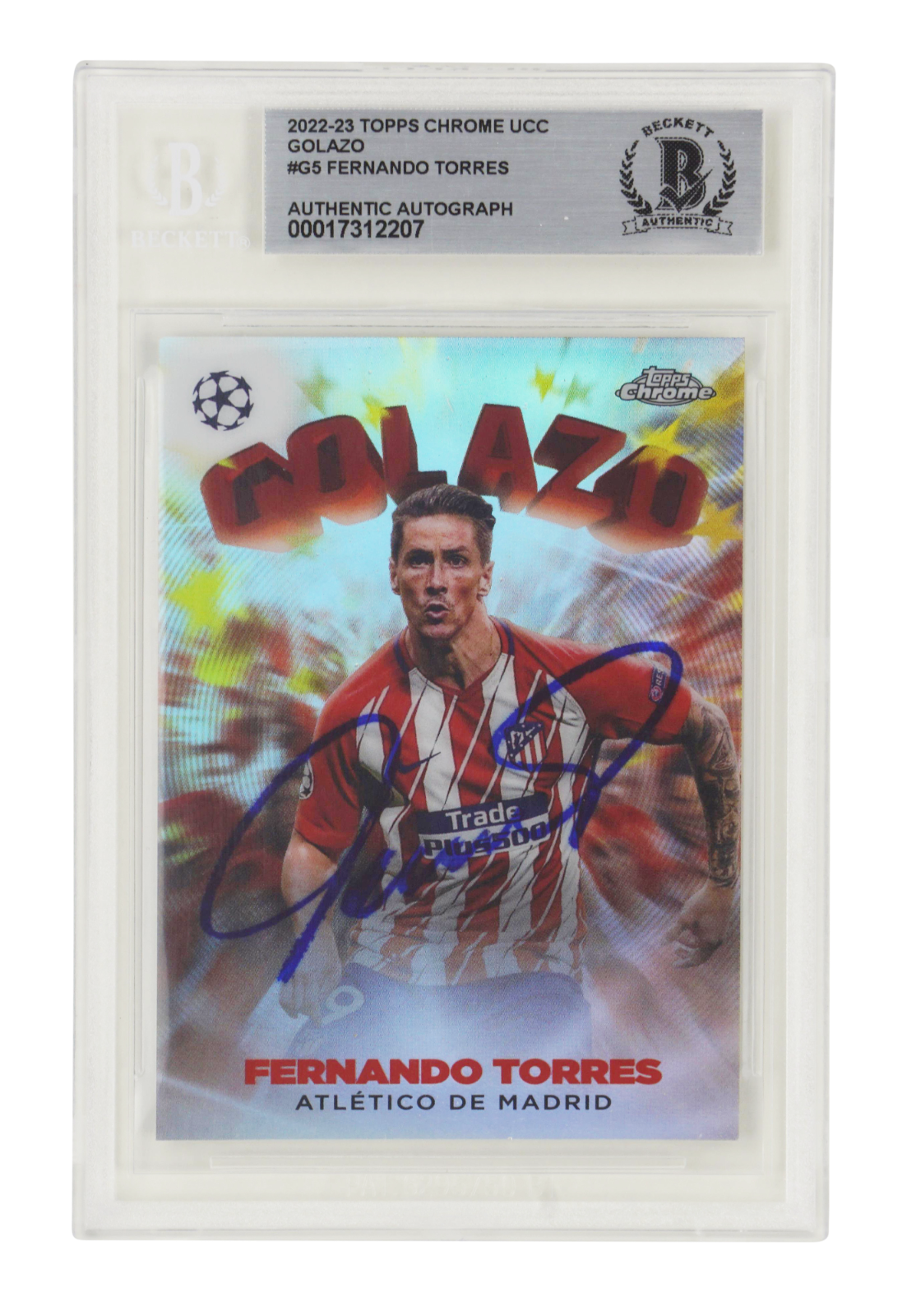 Fernando Torres Signed 2022-23 Topps Chrome UCC Golazo #G5 - BGS Authentic Auto