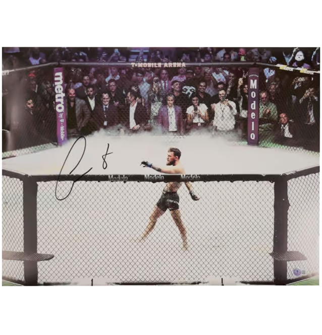 Conor McGregor Signed UFC Fighting Print Size 16″ x 20″ with Beckett COA