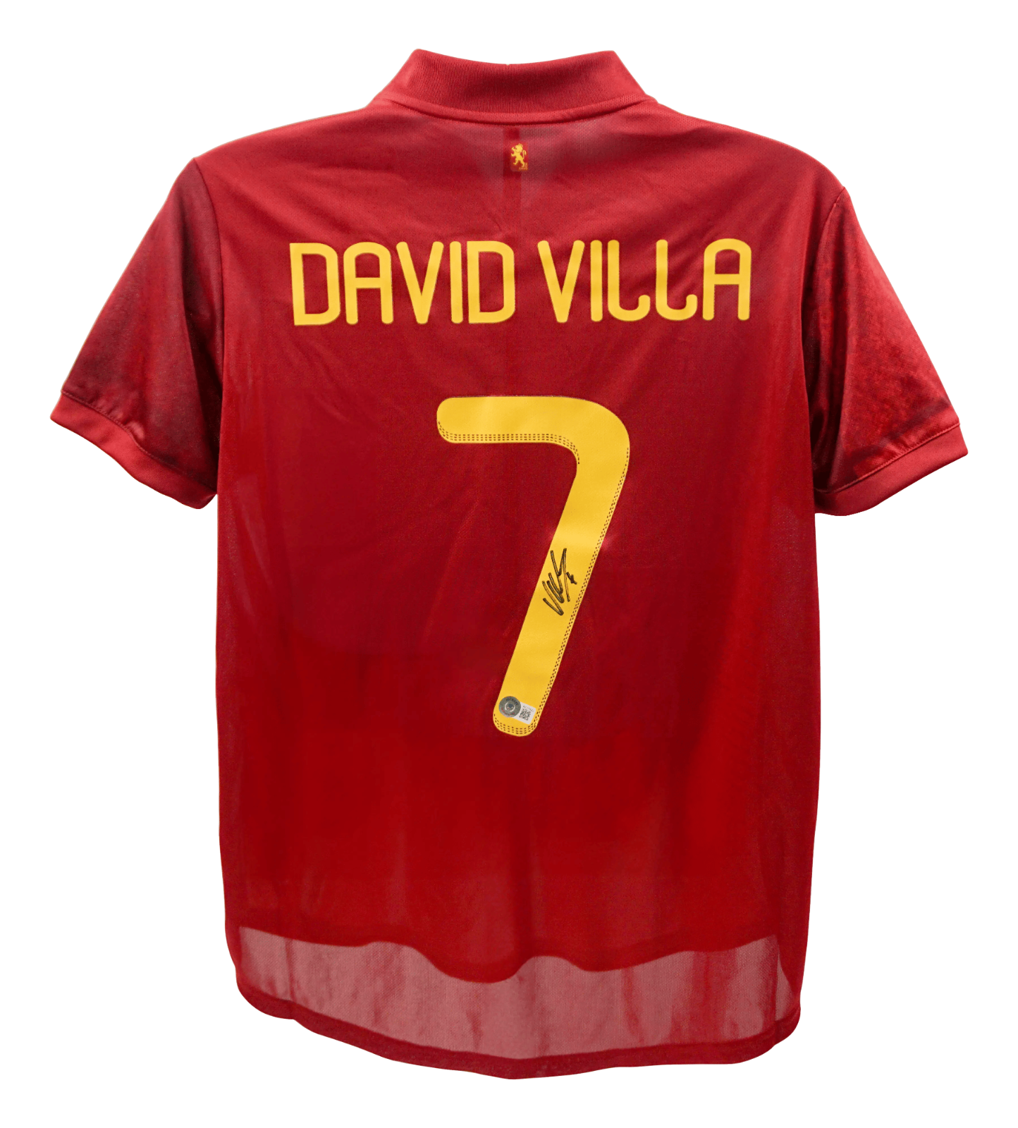 David Villa Signed Spain FC Home Soccer Jersey #7 with Beckett COA