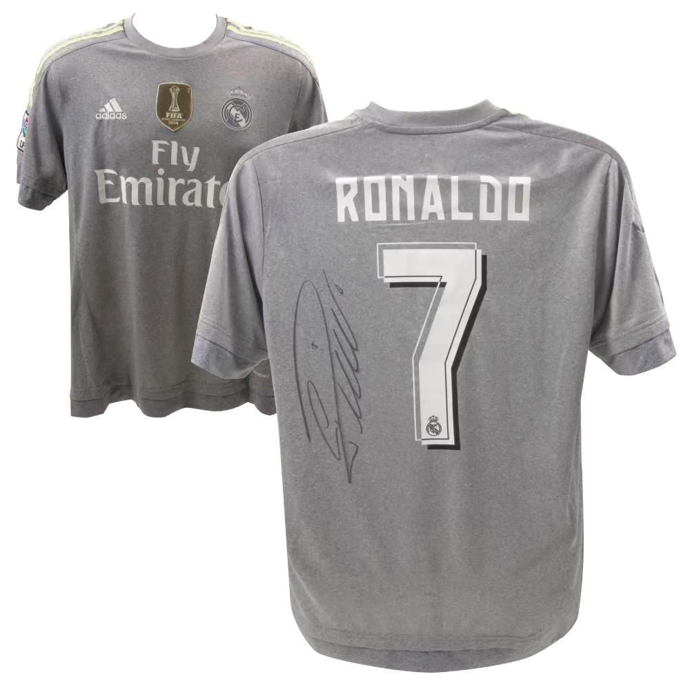 Cristiano Ronaldo Signed Real Madrid FC Away Soccer Jersey #7 with Beckett LOA